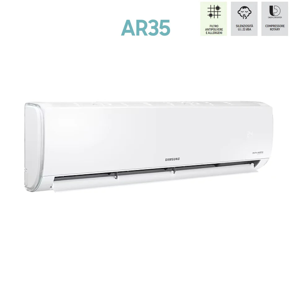 Samsung AR35 air conditioning (Model: AR09TXFYAWKNEU) Cooling: 2.6kW Heating: 2.9kW Sound pressure level dB(A) (min-max): 28-36