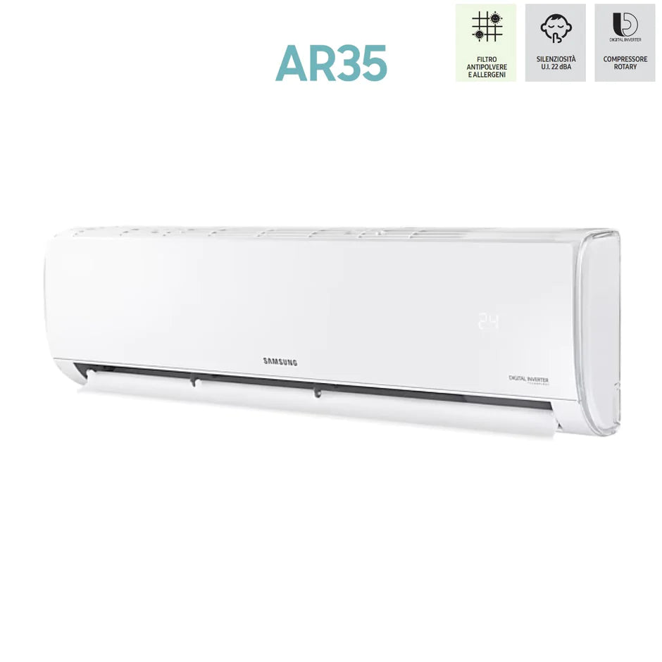 Samsung AR35 air conditioning (Model: AR09TXFYAWKNEU) Cooling: 2.6kW Heating: 2.9kW Sound pressure level dB(A) (min-max): 28-36